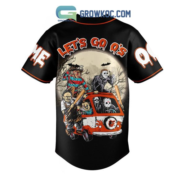 Baltimore Orioles Mix Horror Movies Halloween Let Go O’s Personalized Baseball Jersey