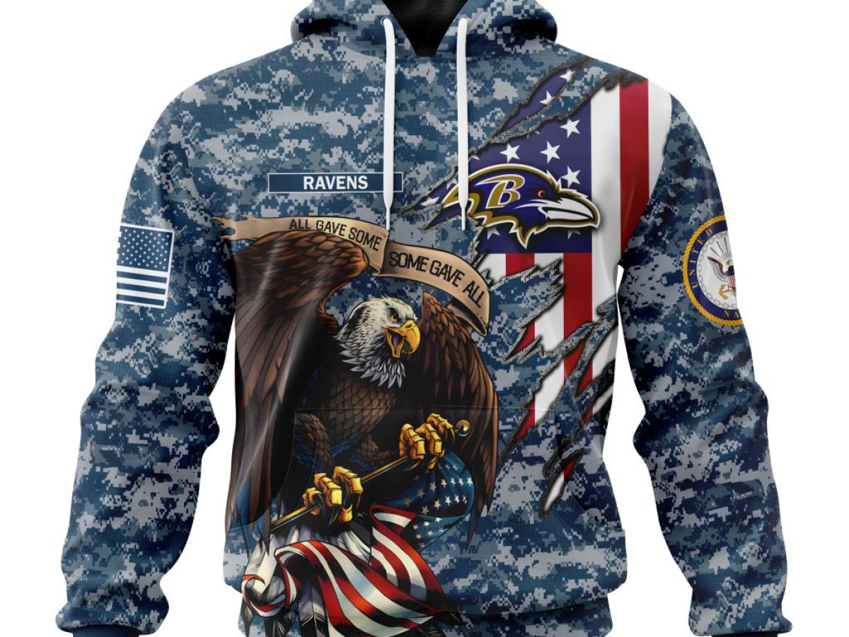 Baltimore Ravens NFL Honor US Navy Veterans All Gave Some Some Gave All  Personalized Hoodie T Shirt - Growkoc