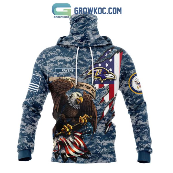 Baltimore Ravens NFL Honor US Navy Veterans All Gave Some Some Gave All Personalized Hoodie T Shirt
