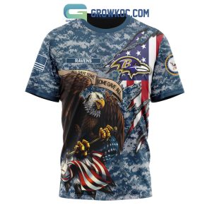 Baltimore Ravens NFL Honor US Navy Veterans All Gave Some Some Gave All  Personalized Hoodie T Shirt - Growkoc