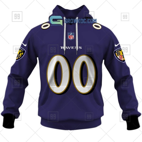 Baltimore Ravens NFL Personalized Home Jersey Hoodie T Shirt