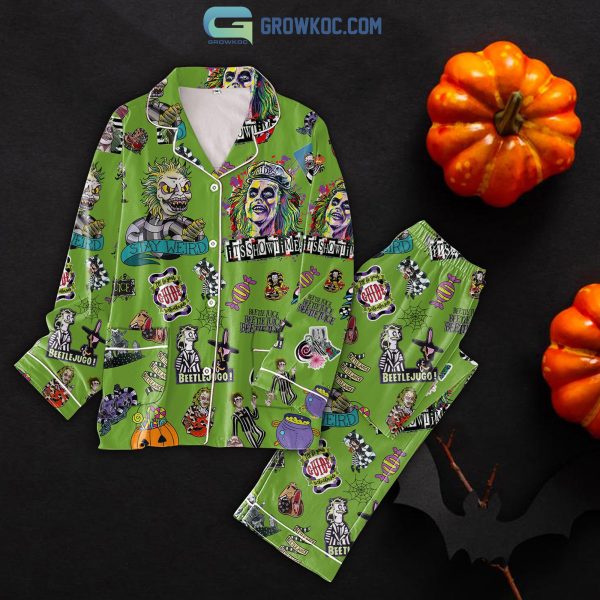 Beetlejuice It’s Show Time Green Design Pajamas Set