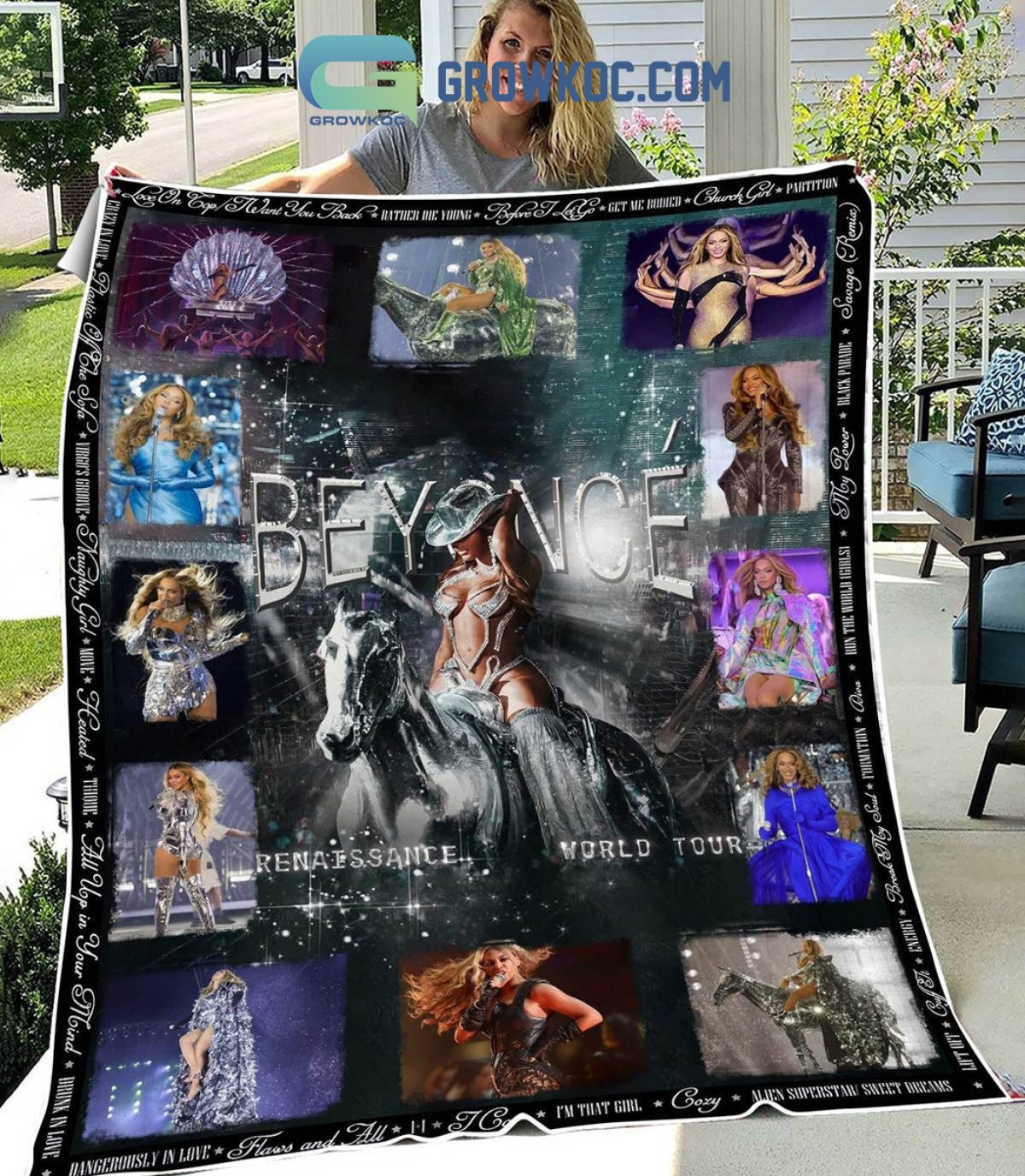 Beyonce Renaissance World Tour 2023 Fleece Blanket Quilt - Growkoc