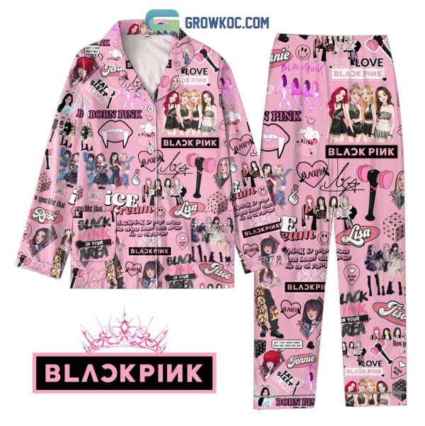 Black Pink In Your Area Jennie Lisa Jisoo Rose Pajamas Set