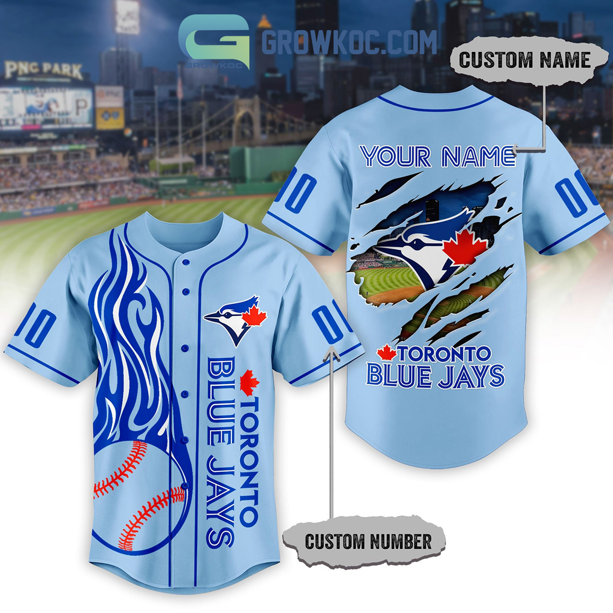 Toronto Blue Jays Sports American Football Hawaiian Shirt Custom Name &  Number