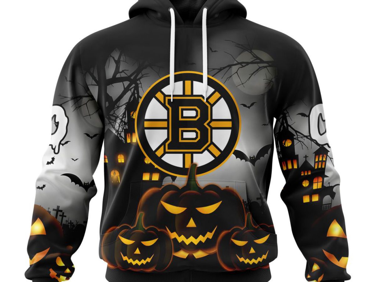 NHL Boston Bruins Pumpkin Halloween Design CUSTOM Hoodie