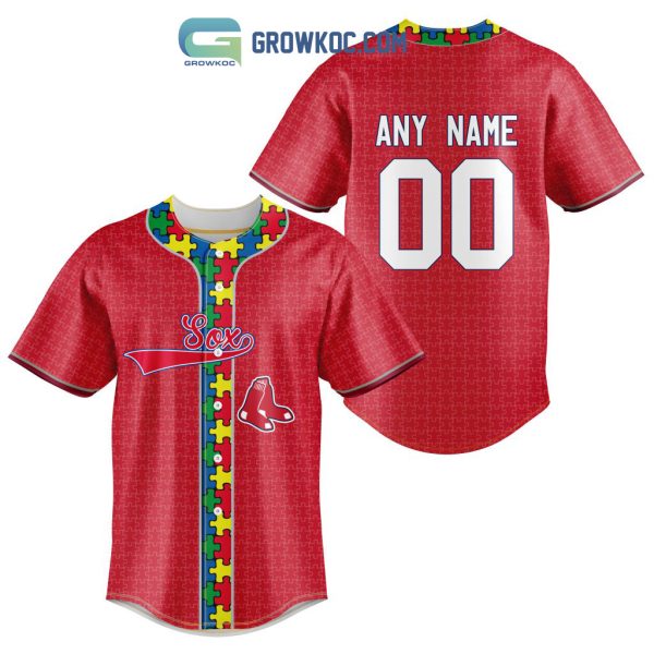 Boston Red Sox MLB Fearless Against Autism Personalized Baseball Jersey