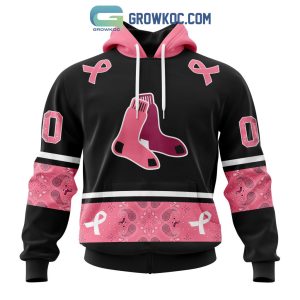 Boston Red Sox MLB In Classic Style With Paisley In October We Wear Pink Breast Cancer Hoodie T Shirt