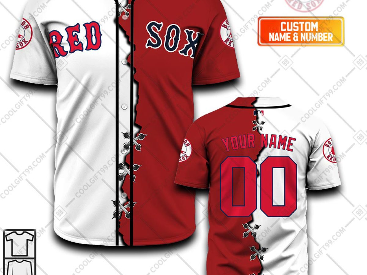 Boston Red Sox MLB Personalized Mix Baseball Jersey - Growkoc
