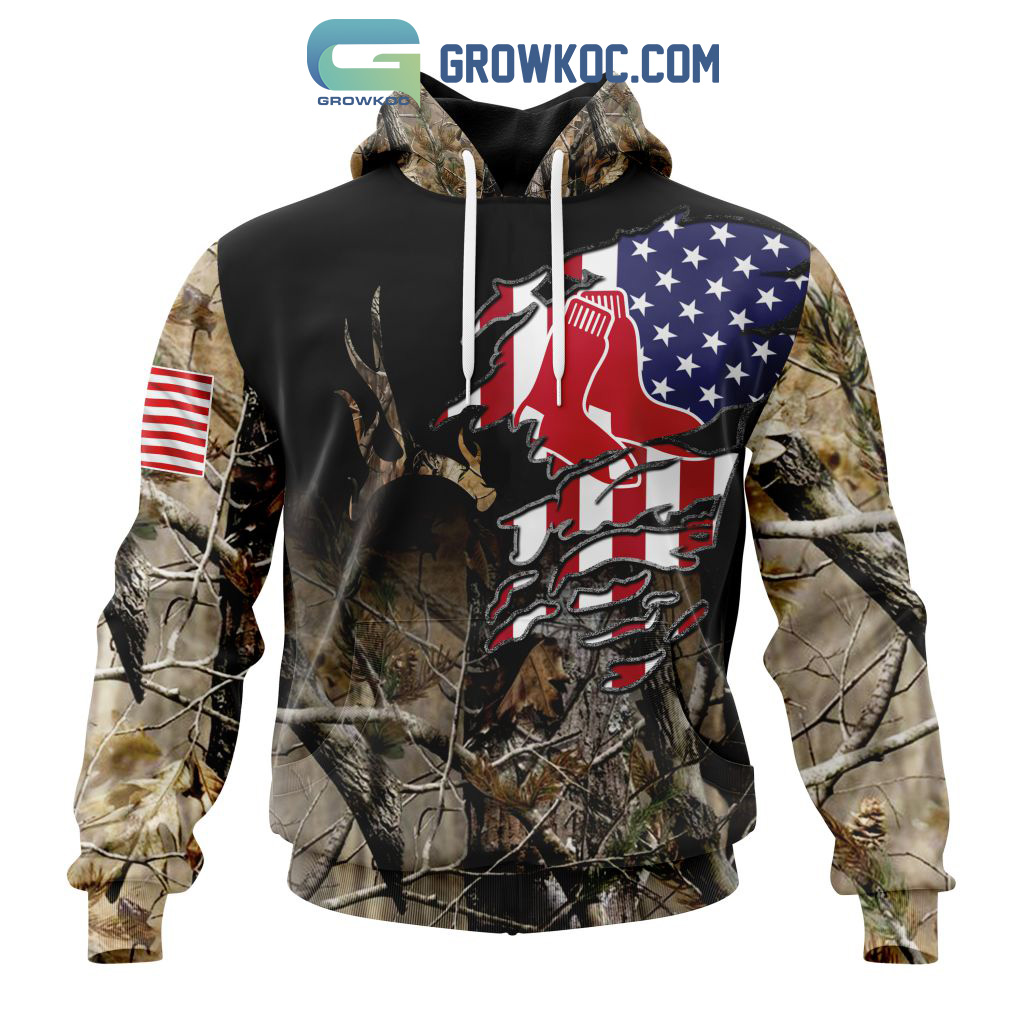 Boston Red Sox MLB Personalized Hunting Camouflage Hoodie T Shirt - Growkoc