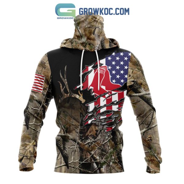 Boston Red Sox MLB Special Camo Realtree Hunting Hoodie T Shirt