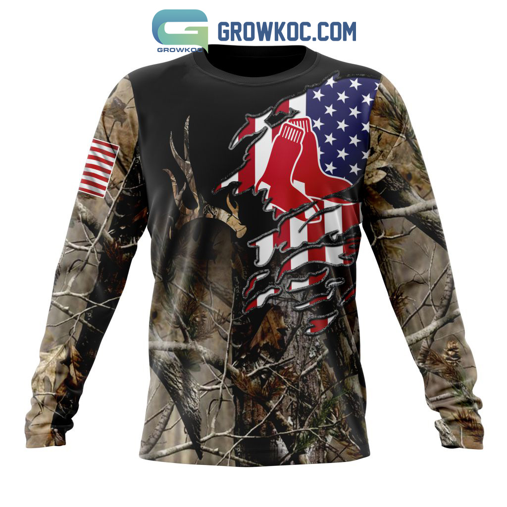 Boston Red Sox MLB Personalized Hunting Camouflage Hoodie T Shirt - Growkoc