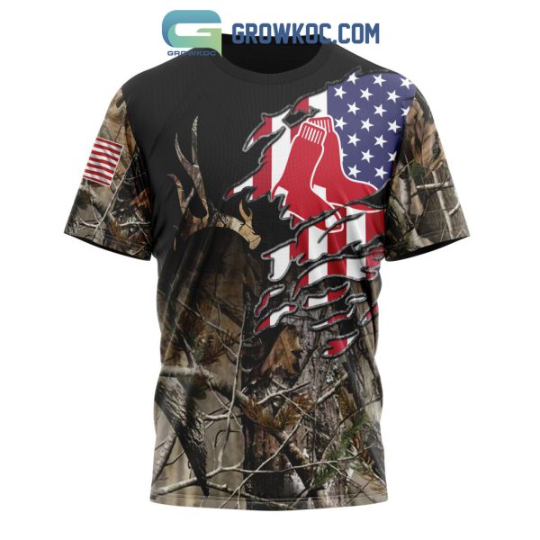 Boston Red Sox MLB Special Camo Realtree Hunting Hoodie T Shirt