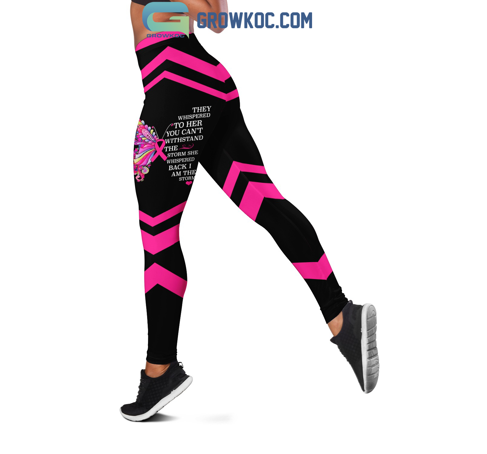 Breast Cancer Warrior I Am The Storm Personalized Hoodie Leggings Set