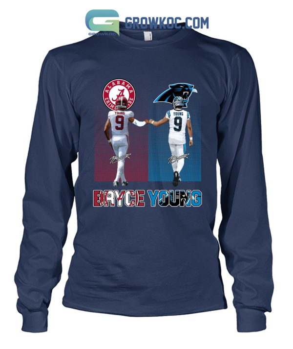 Bryce Young Alabama Crimson Tide And Carolina Panthers T Shirt