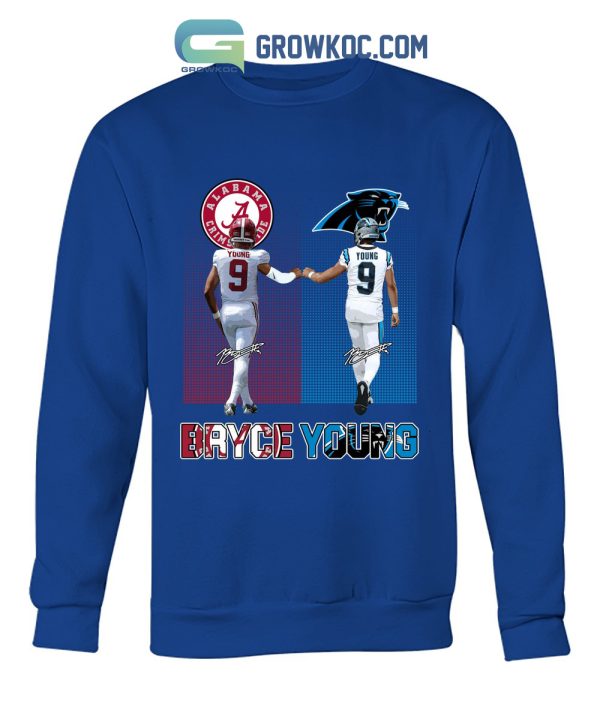 Bryce Young Alabama Crimson Tide And Carolina Panthers T Shirt
