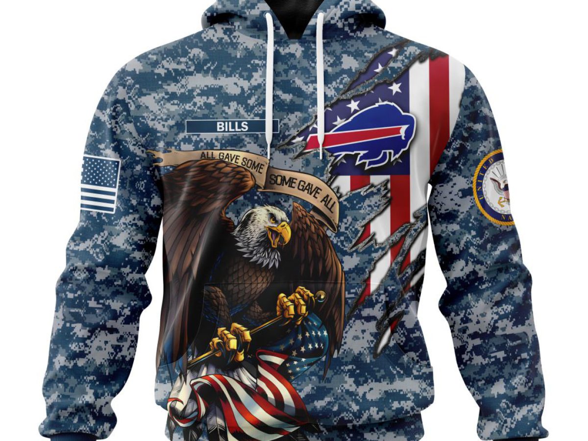 NFL Buffalo Bills American Eagle Camo Flag Baseball Jersey