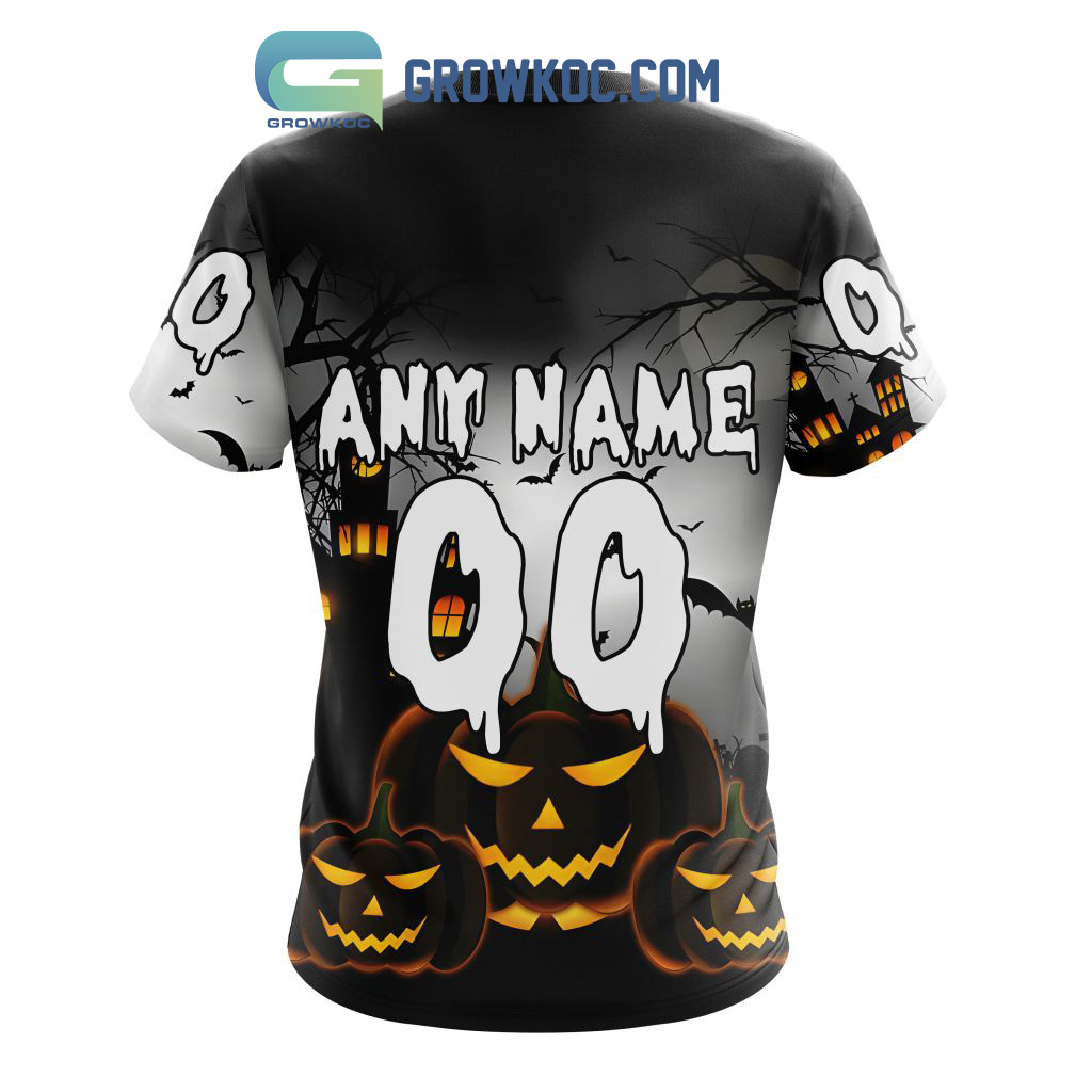 NHL Calgary Flames Custom Name Number Zombie Halloween Zip Up Hoodie