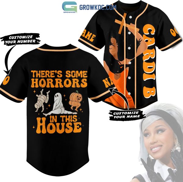Cardi B There’s Some Horrors In This House Halloween Personalized Baseball Jersey