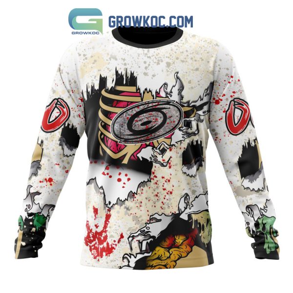 Carolina Hurricanes NHL Special Zombie Style For Halloween Hoodie T Shirt