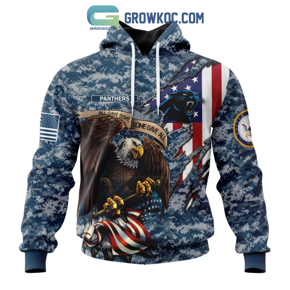 Carolina Panthers NFL Honor US Navy Veterans All Gave Some Some Gave All  Personalized Hoodie T Shirt - Growkoc