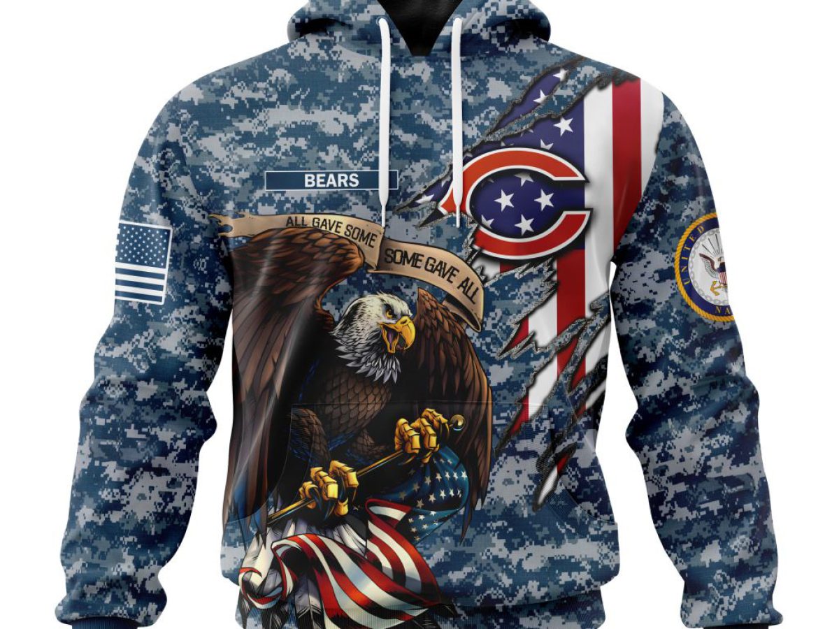 Chicago Bears NFL Honor US Navy Veterans All Gave Some Some Gave All  Personalized Hoodie T Shirt - Growkoc