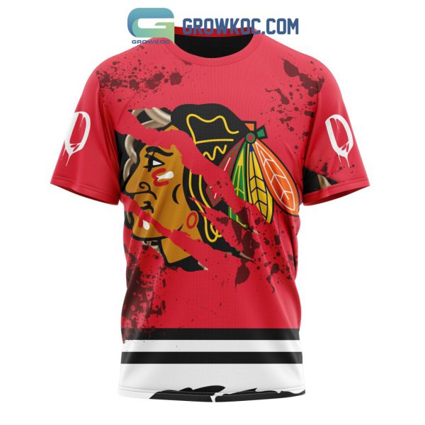 Chicago BlackHawks NHL Special Design Jersey With Your Ribs For Halloween Hoodie T Shirt