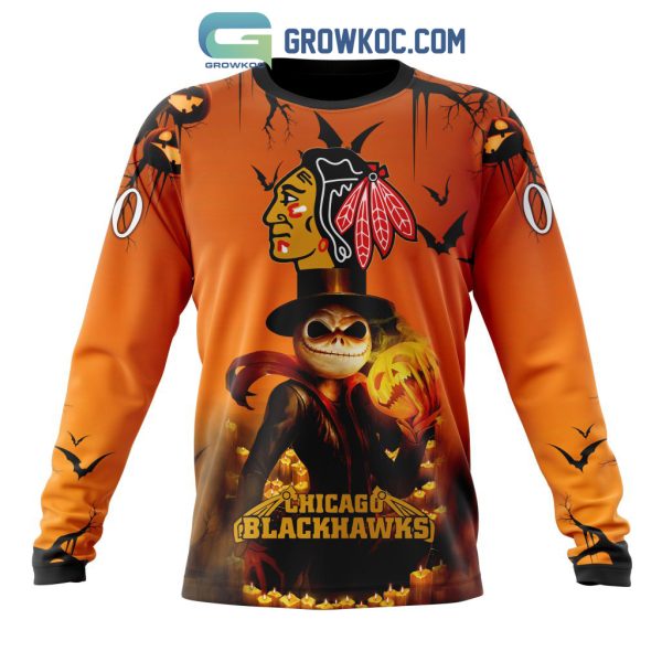 Chicago Blackhawks NHL Special Jack Skellington Halloween Concepts Hoodie T Shirt