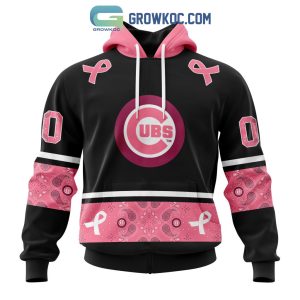 Chicago Cubs MLB In Classic Style With Paisley In October We Wear Pink Breast Cancer Hoodie T Shirt