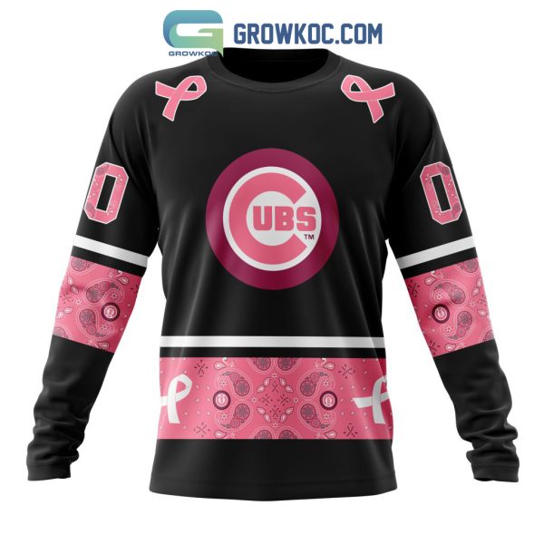 Chicago Cubs MLB In Classic Style With Paisley In October We Wear Pink Breast Cancer Hoodie T Shirt