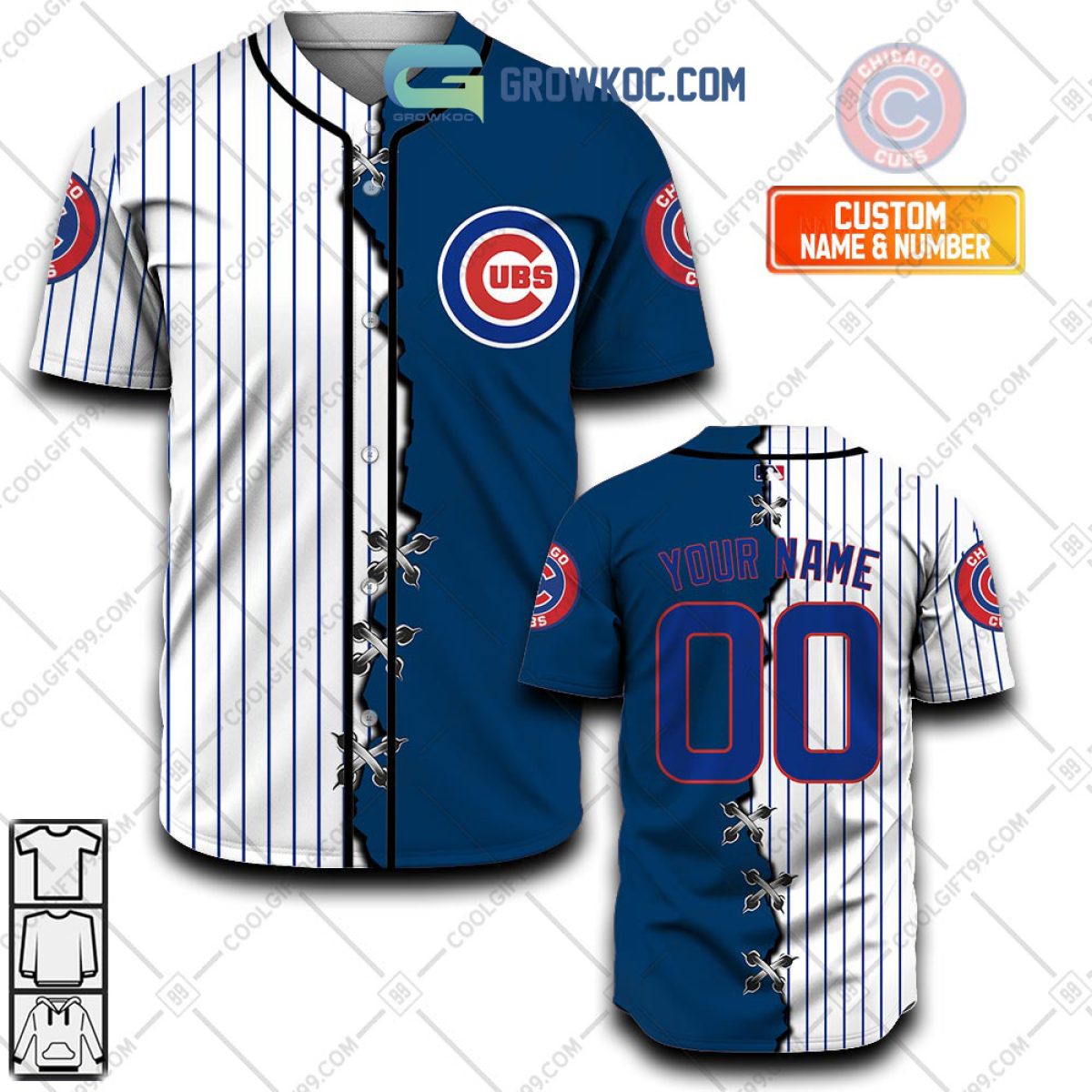 Chicago Cubs MLB Personalized Mix Baseball Jersey - Growkoc