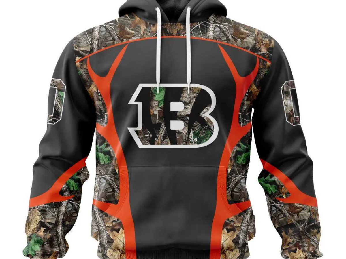 Cincinnati Bengals Hoodie Camo Graphic Bengals Logo All Over Print - Anynee