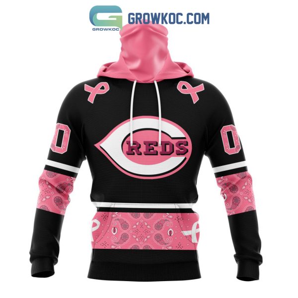 Cincinnati Reds MLB In Classic Style With Paisley In October We Wear Pink Breast Cancer Hoodie T Shirt