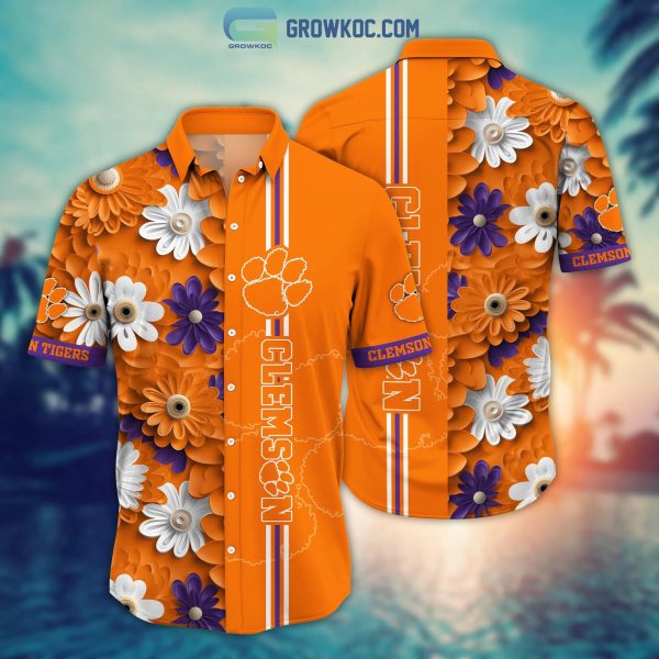 Clemson Tigers NCAA Flower Hawaiian Shirt