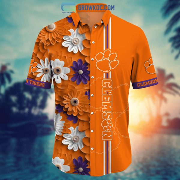 Clemson Tigers NCAA Flower Hawaiian Shirt