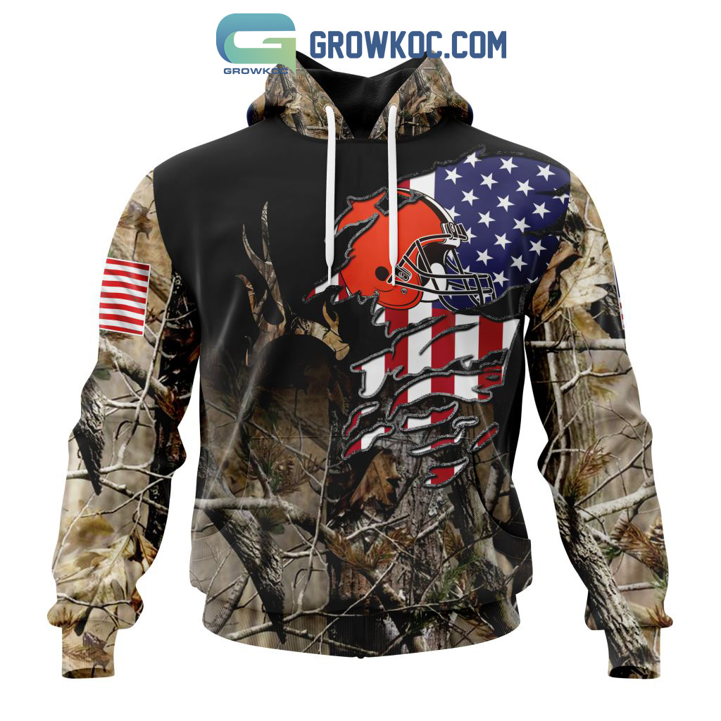 Cleveland Browns NFL Special Camo Realtree Hunting Personalized Hoodie T  Shirt - Growkoc