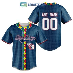 Cleveland Guardians MLB Fearless Against Autism Personalized Baseball Jersey