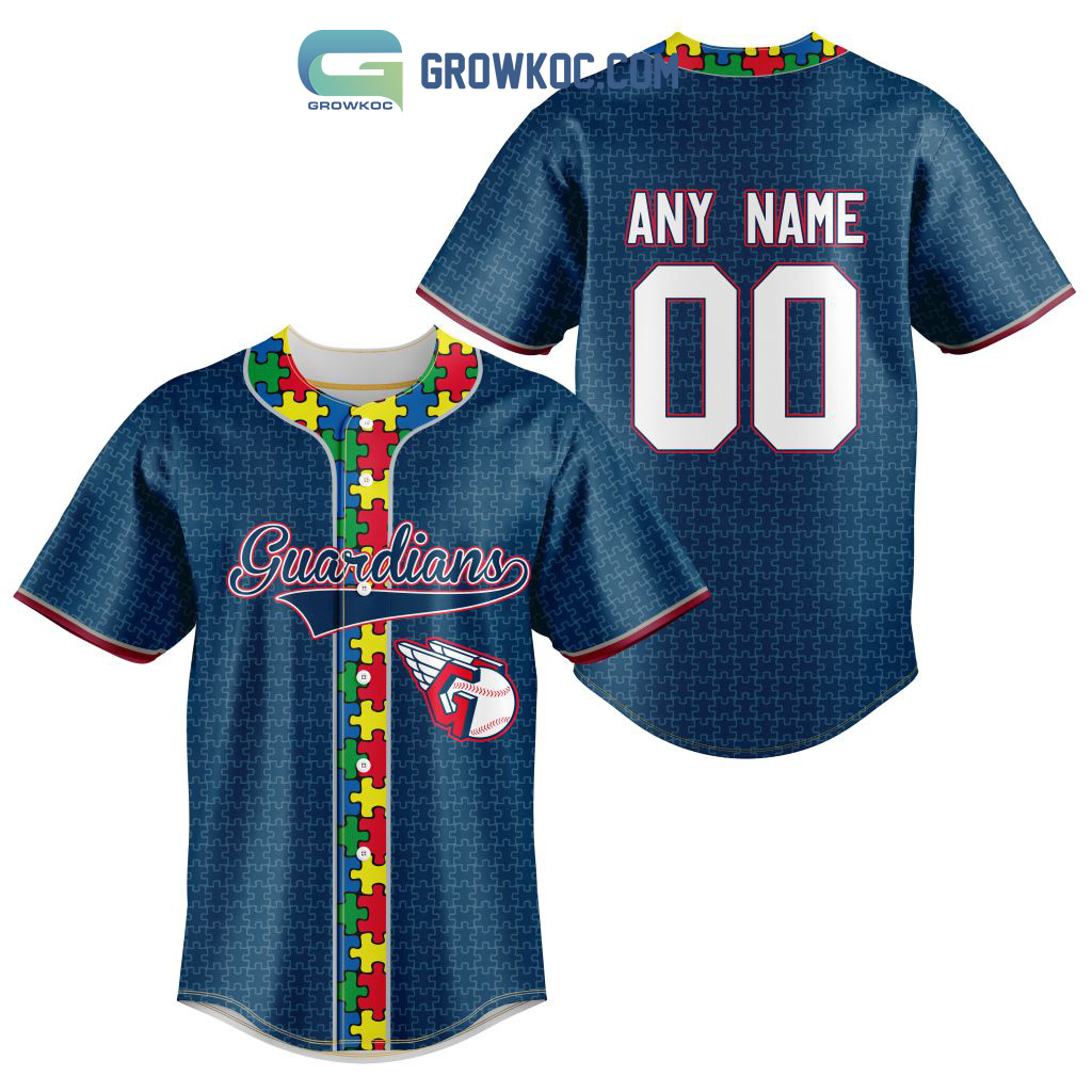 Cleveland Guardians MLB Fearless Against Autism Personalized Baseball Jersey  - Growkoc