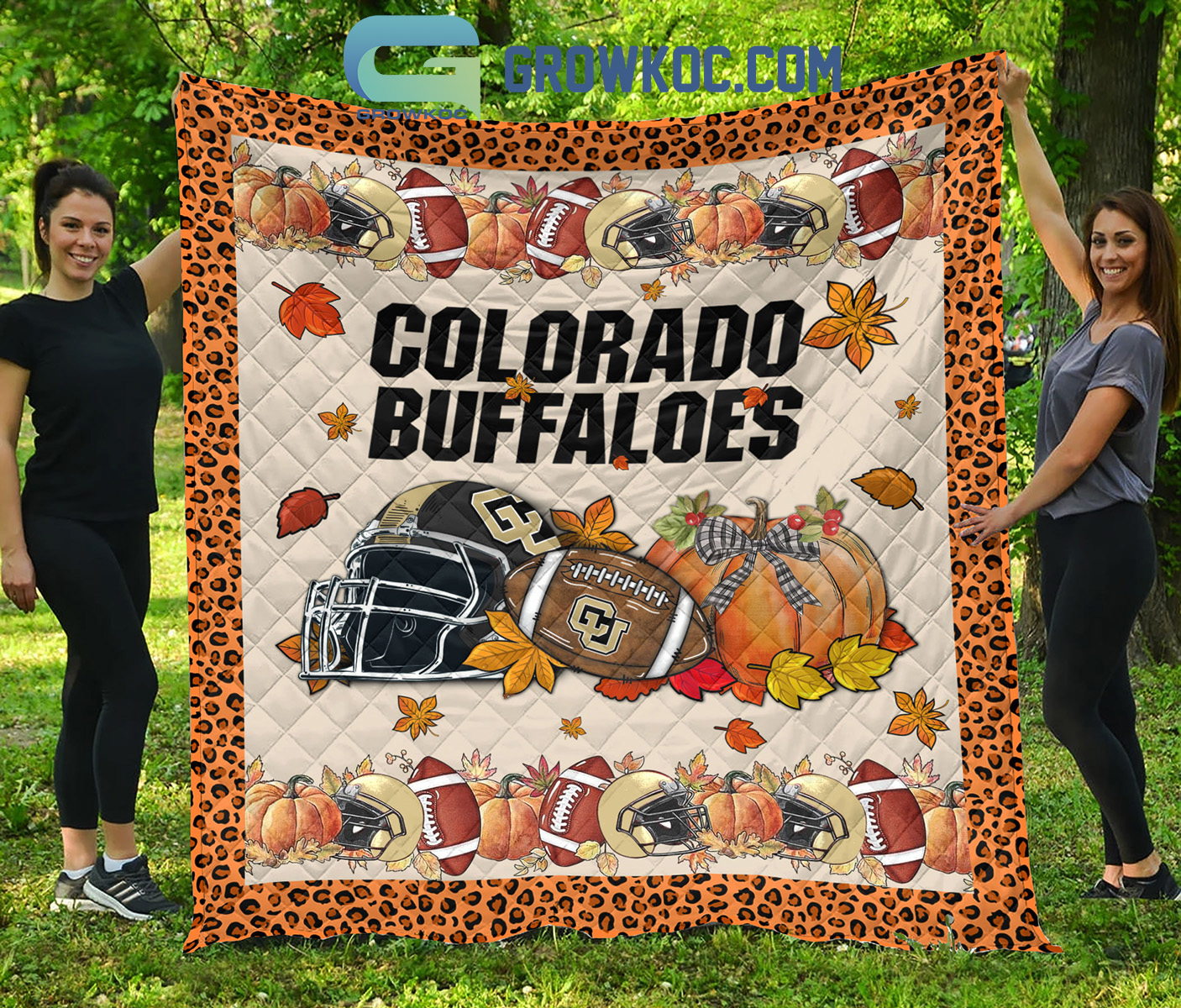 Colorado Buffaloes NCAA Football Welcome Fall Pumpkin Halloween Fleece Blanket Quilt