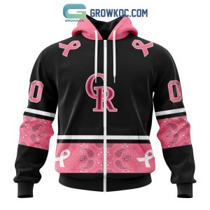 Colorado Rockies MLB In Classic Style With Paisley In October We Wear Pink Breast Cancer Hoodie T Shirt