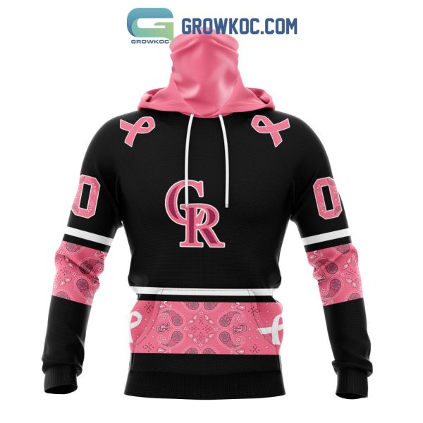 Colorado Rockies MLB In Classic Style With Paisley In October We Wear Pink Breast Cancer Hoodie T Shirt