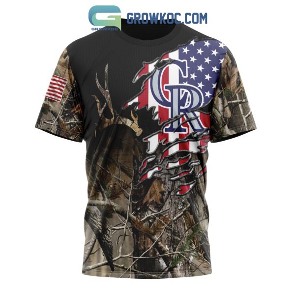 Colorado Rockies MLB Special Camo Realtree Hunting Hoodie T Shirt