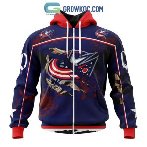 Columbus Blue Jackets NHL Special Design Jersey With Your Ribs For Halloween Hoodie T Shirt