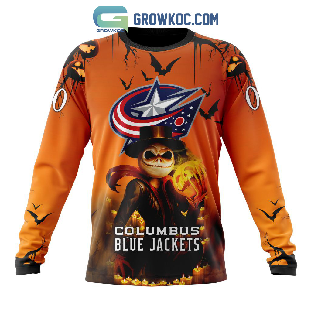 Columbus Blue Jackets NHL Special Jack Skellington Halloween Concepts Hoodie  T Shirt - Growkoc