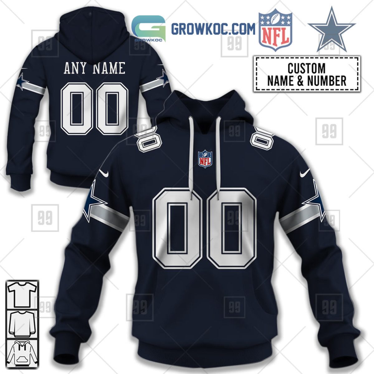 Dallas Cowboys NFL Personalized Home Jersey Hoodie T Shirt - Growkoc