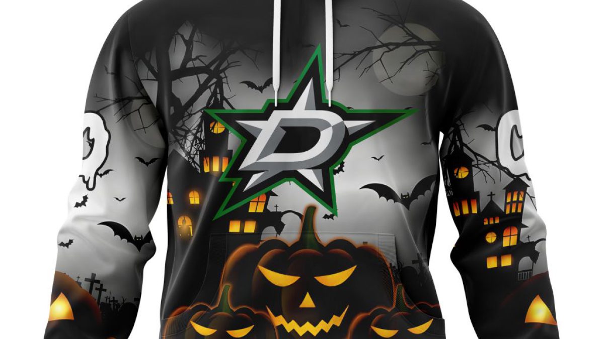 NHL Dallas Stars Pumpkin Halloween Design CUSTOM Hoodie