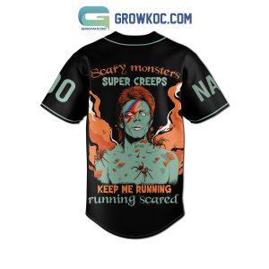 David Bowie Scary Monsters Super Creeps Keep Me Running Running Scared Personalized Baseball Jersey
