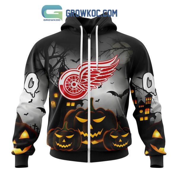 Detroit Red Wings NHL Special Pumpkin Halloween Night Hoodie T Shirt