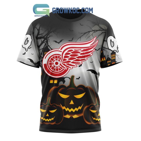 Detroit Red Wings NHL Special Pumpkin Halloween Night Hoodie T Shirt