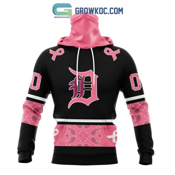 Detroit Tigers MLB In Classic Style With Paisley In October We Wear Pink Breast Cancer Hoodie T Shirt